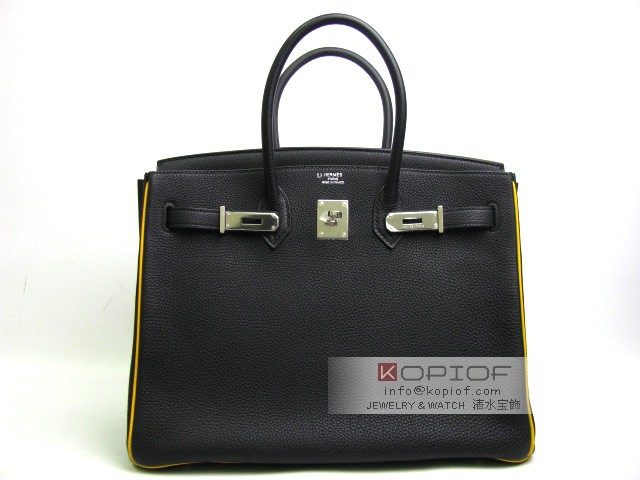 エルメス バーキン35(パーソナルオーダー)トゴ ブラック×ソレイユ her450